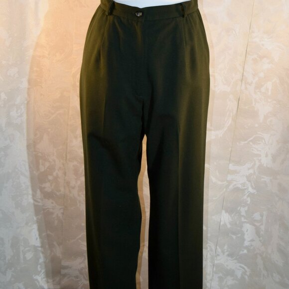 Talbots Pants - Talbots Petite 6P Olive Green Wool Trousers Slacks